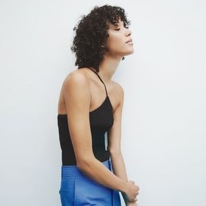 Zara Black Asymmetric Knit Top